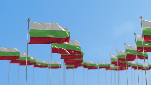 Bulgaria Row Of Flags 3D Animation