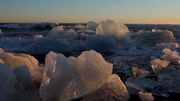 Iceland Black Sand Beach Icebergs