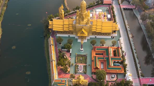 Ancient City, Muang Boran, Aerial Footage, in Bangkok, Thailand