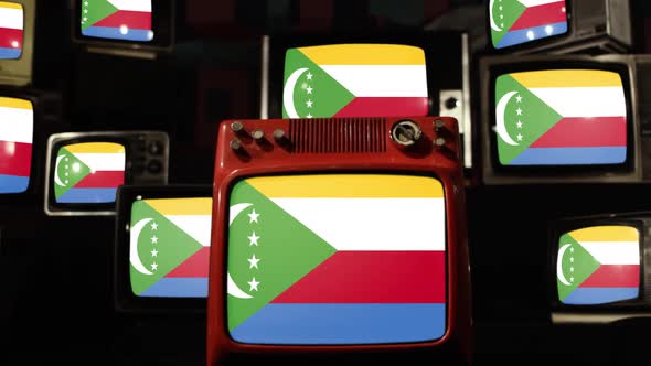 Flag of the Comoros and Retro TVs.