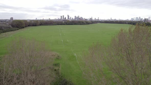 Football Pitches at Hackney Marshes in London