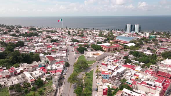 Landing in Campeche, the walled city of Mexico