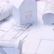 Background with architectural drawings. Sheets with sketches of buildings. - VideoHive Item for Sale