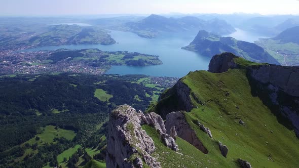 Aerial View of Mountain Landscape Nature Environment Background