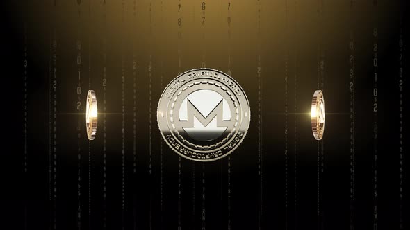 Set 6-4 Rotating MONERO Cryptocurrency Background 4K