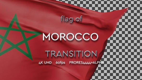 Flag of Morocco transition | UHD | 60fps alt