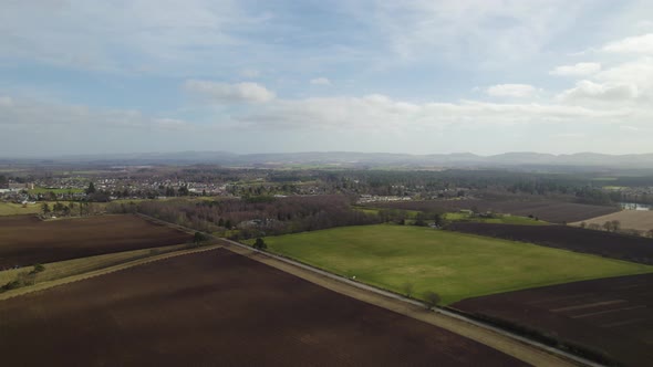 Ploughed fields in Spring in Blairgowrie and Rattray, Perthshire, Scotland