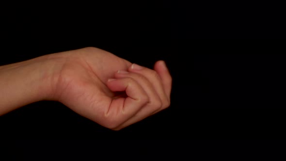 Woman's hand palm close up 4k