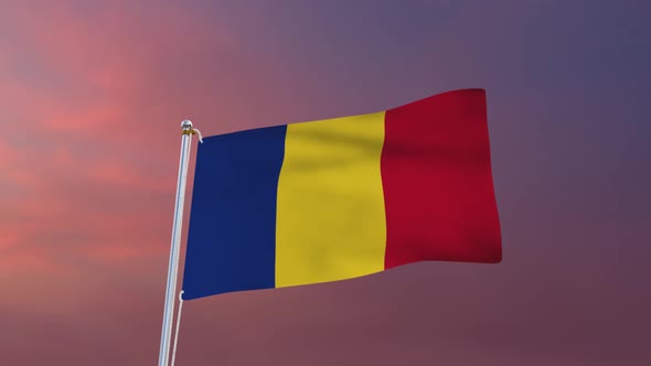 Flag Of Romania Waving