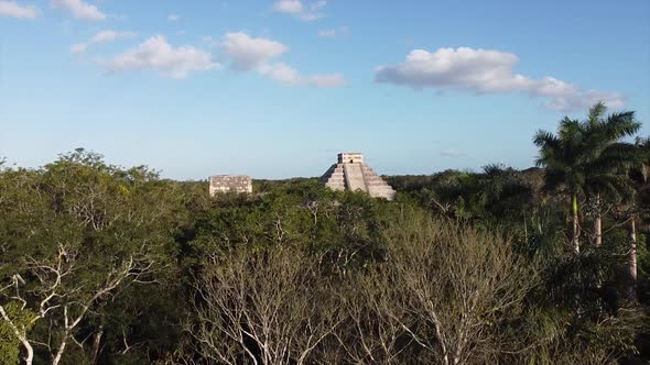 Chichen itza city from aerial view