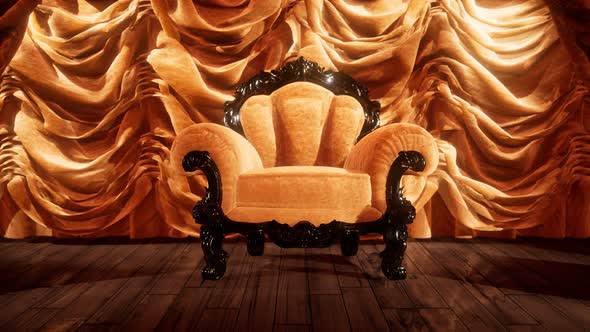 Luxurious Theater Curtain Stage with Chair