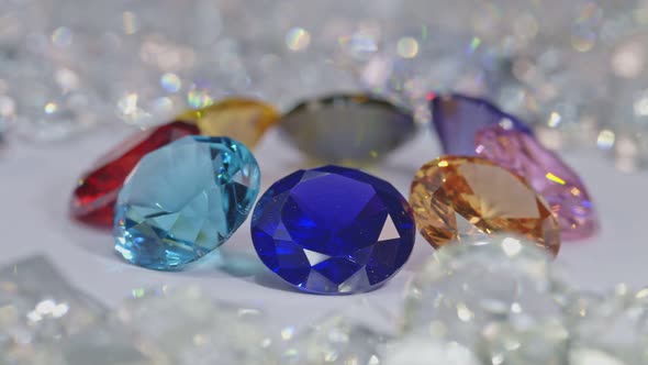 A Pile Of Sparkling Colorful Diamonds