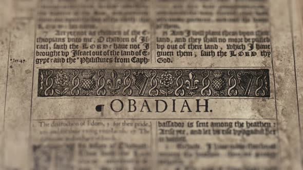 The Book Of Obadiah, Slider Shot, Old Paper Bible, King James Bible