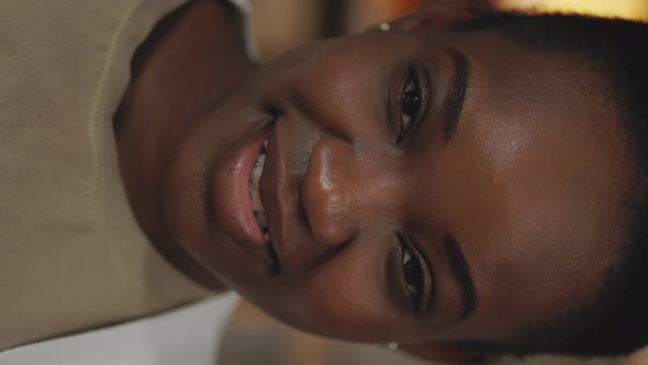 Portrait of African American Woman with Charming Smile