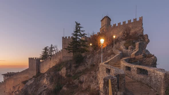 The Republic of San Marino at Dusk.