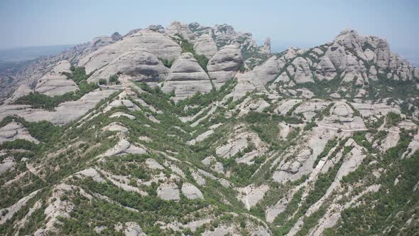 Drone Flight Over Saw Mountain Range of Montserrat