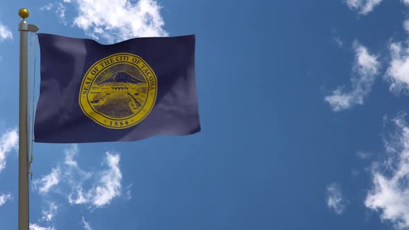 Tacoma City Flag Washington (Usa) On Flagpole