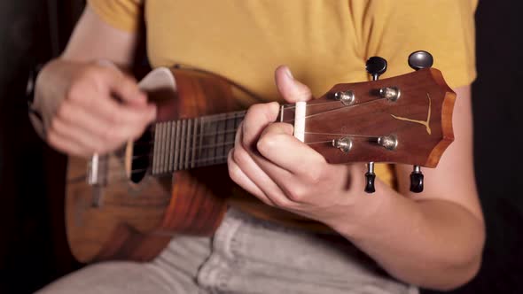Play ukulele at home