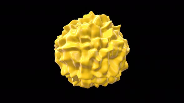 Melting Glossy Yellow Plastic Ball