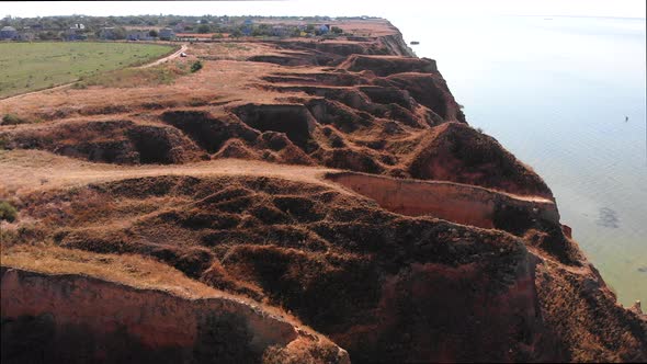 Aerial Shot of Hills and Liman in Stanislav, Kherson