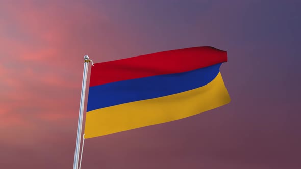 Flag Of Armenia Waving 4k