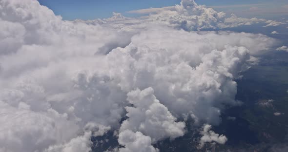 Beautiful with White Clouds Blue Sky Sea a View From an Airplane