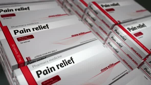 Pain relief and painkiller tablets pack production loopable seamless