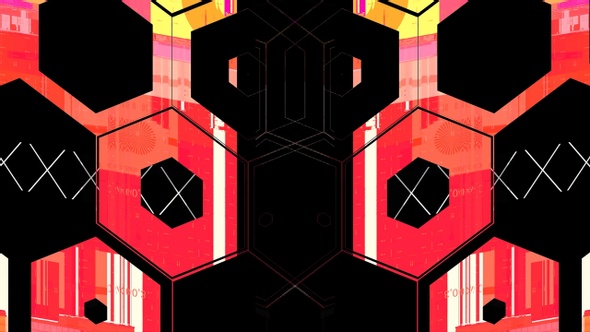 Hexagon Colorful Text 4K