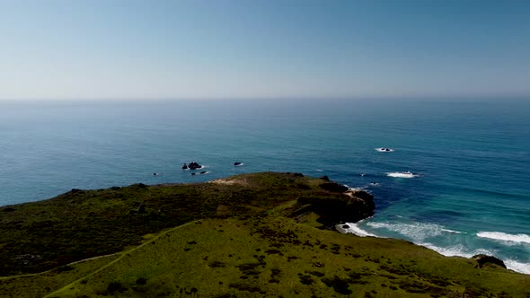 Panning shot of California central coast. 4k 24fps.