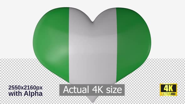 Nigeria Flag Heart Spinning