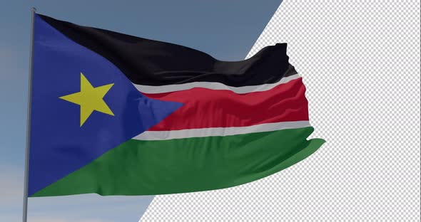 flag South Sudan patriotism national freedom, seamless loop, alpha channel