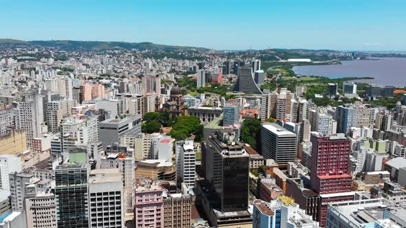 Porto Alegre, Rio Grande do Sul, Brazil (aerial view, drone footage)