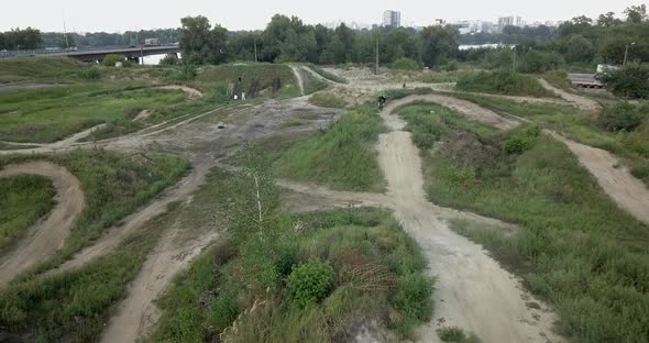 Motorcycle Bike Park in the City