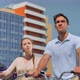 Happy Couple on a Bike Ride Communicates - VideoHive Item for Sale