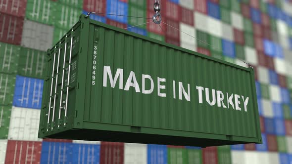 Cargo Container with MADE IN TURKEY Caption