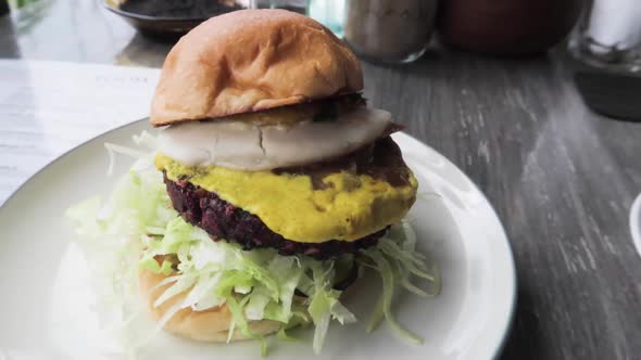 Vegan Plant Based Veggie Burger Patty Dish