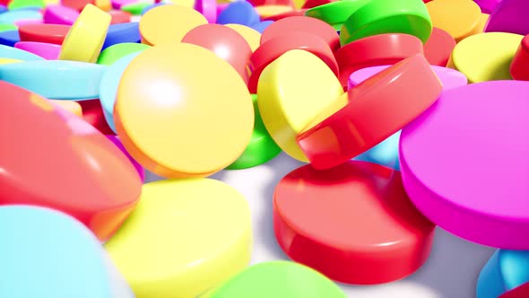 Colorful Pills Stacked on White Surface alt