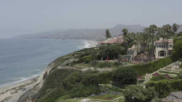 CINEMATIC DRONE FLIES OVER SOUTHERN CALIFORNIA COAST