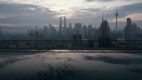 Timelapse of Kuala Lumpur, City View From Rooftop Pool