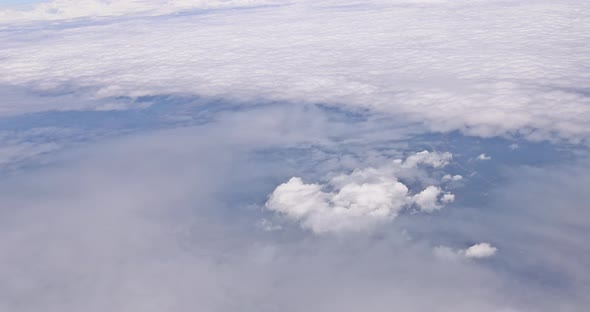 Amazing Skyline View From Airplane Sky Above the Clouds