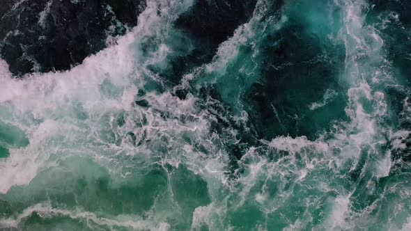 Waves of Water of the River and the Sea Meet Each Other During High Tide and Low Tide