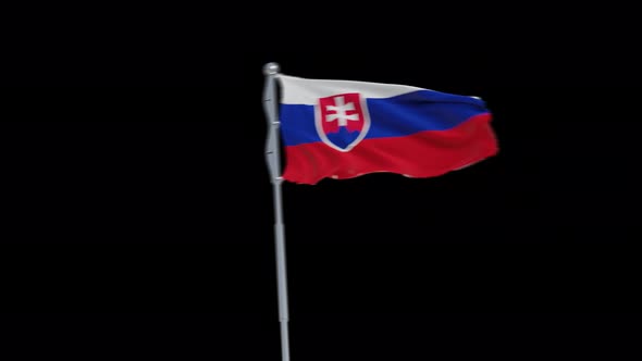 4K Slovakia flag transition with alpha. two step