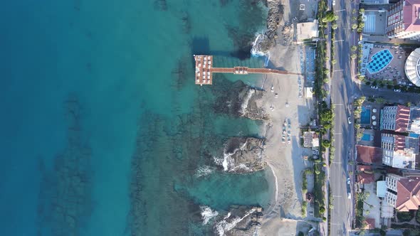 Aerial View Alanya Turkey  Resort Town Seashore