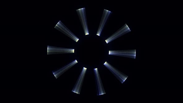 Neon blades spinning fast, seamless loop
