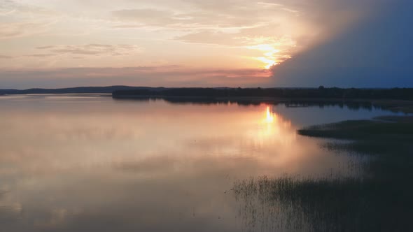 Lake in the Setting Sun