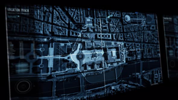 Modern Spy Satellite Ui Scanning Security Of Secret Operation Location alt