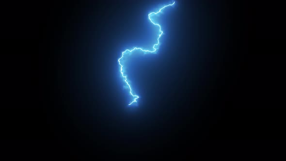 3d Realistic Lightning Strikes On Black Background, Lightning Strikes At Night, Lightning Strikes On