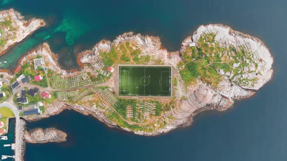 Football field high from above