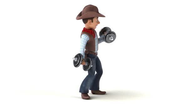 6 fun cartoon cowboys with weights