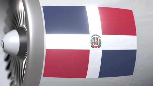 Turbine with Flag of Dominican Republic